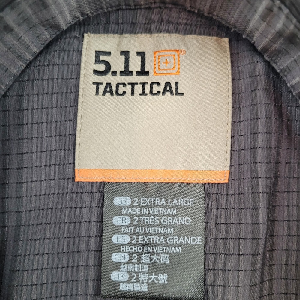 5.11 Tactical Button Up Shirt Mens 2XL Black White Micro Gingham Short Sleeve - Picture 10 of 12